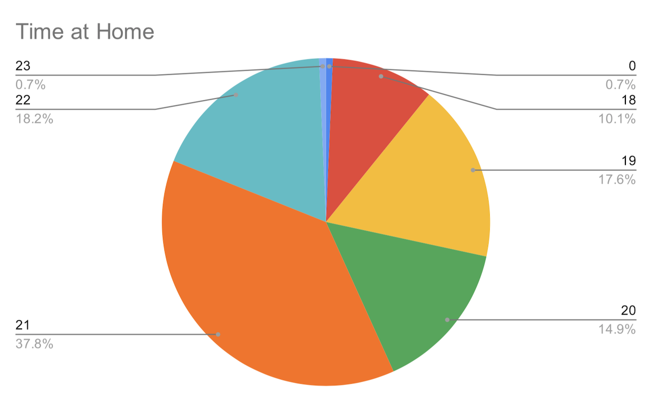 hours at home - pie chart