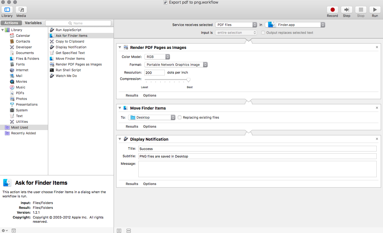 automator workflow pdf-to-png